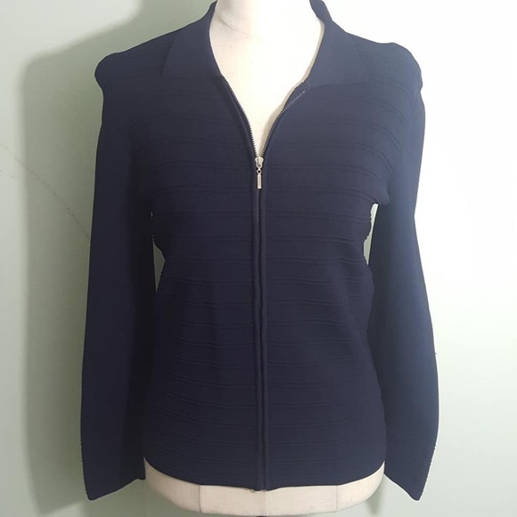 Geoffrey Beene Sweaters - Geoffrey Beene Sport Zipper Front Navy Cardigan